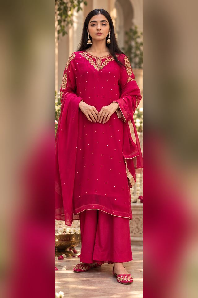 3 Piece Embroidered Chiffon Suit (RS0110) view 1 view 1