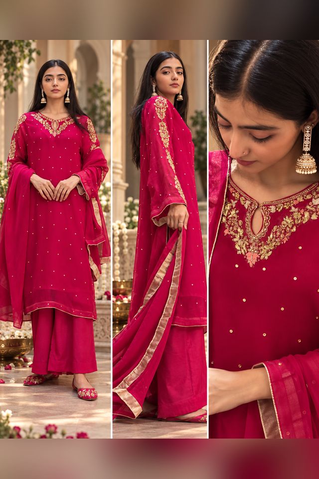 3 Piece Embroidered Chiffon Suit (RS0110) view 4 view 4