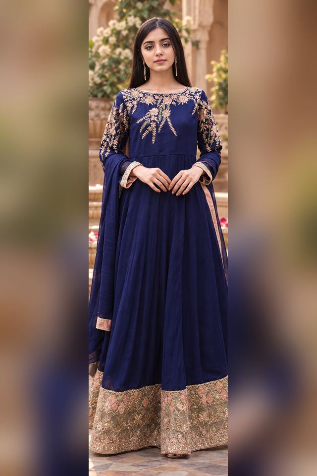 3 Piece Embroidered Anarkali (RS0111) view 1 view 1