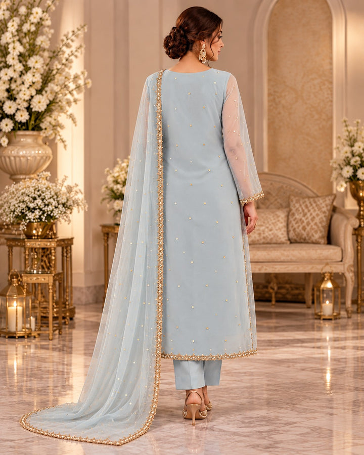 Frost Kundan – 3 Piece Embellished Organza Suit (RS0120) view 2 view 2